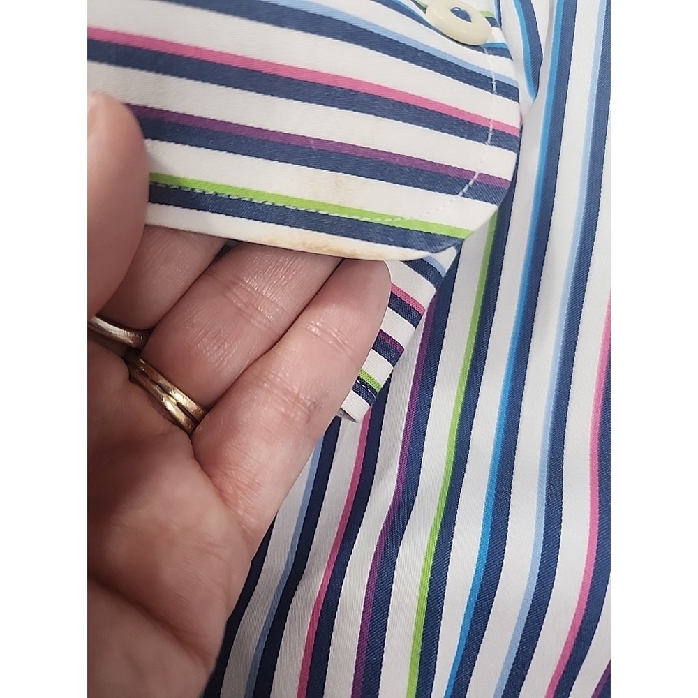 Peter Millar Xl Mens Button Down‎ Long Sleeve Striped Shirt0 - Picture 5 of 11